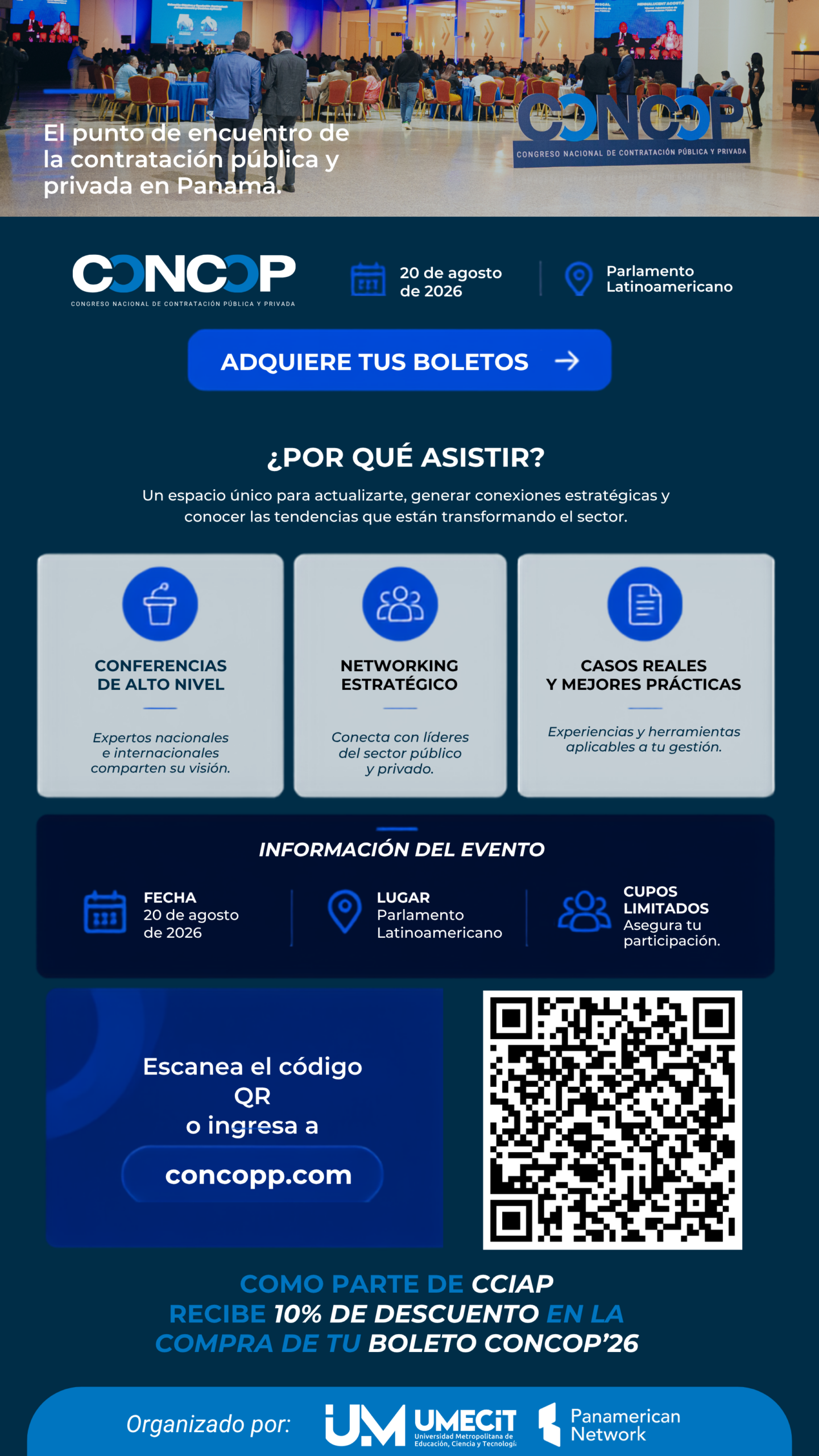 CONGRESO NACIONAL DE CONTRATACIÓN PÚBLICA Y PRIVADA – BENEFICIOS PARA LA MEMBRESÍA CCIAP