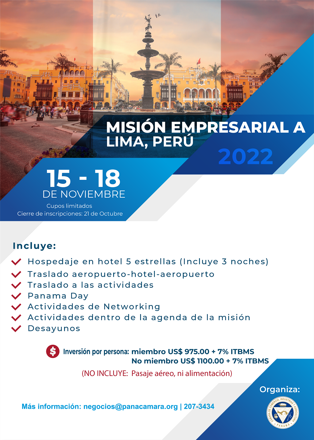 15-18 de noviembre MISIÓN EMPRESARIAL A LIMA, PERÚ